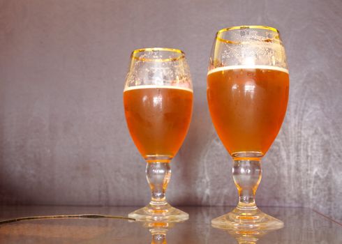 Two glass of fresh beer