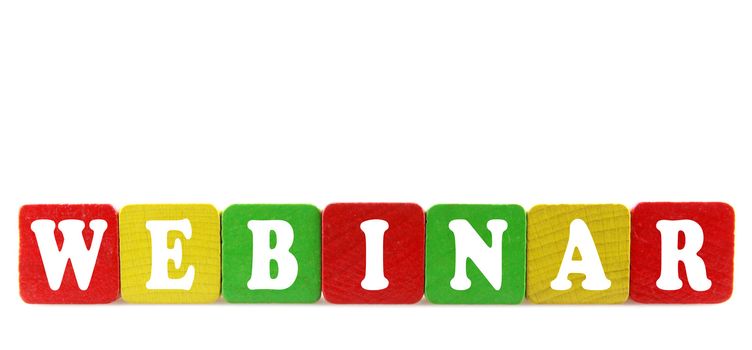 webinar - isolated text in wooden building blocks