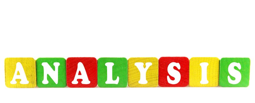 analysis - isolated text in wooden building blocks