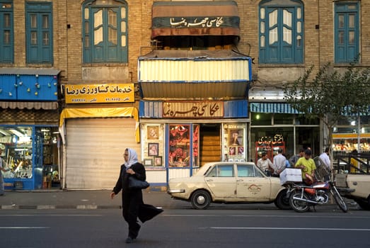street scene in central teheran iran