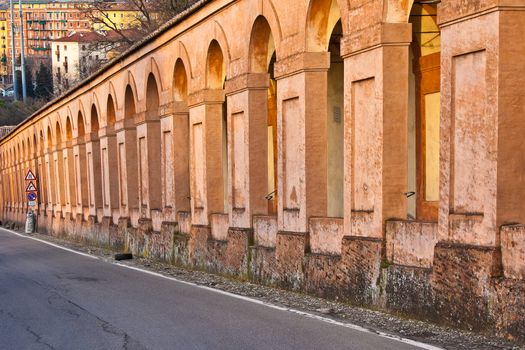 San Luca arcade is the longest porch in the world. Bologna, Italy