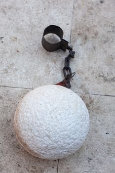 Photo of a prisoner ball and chain