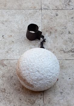 Photo of a prisoner ball and chain