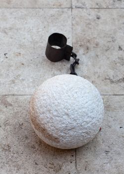 Photo of a prisoner ball and chain