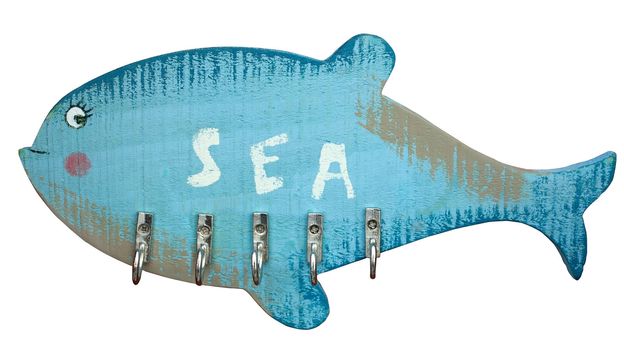 Fish keychains isolated on a white background