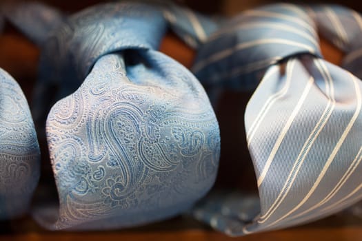Photo of italian striped ties in the shop