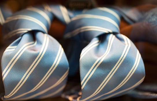 Photo of italian striped ties in the shop