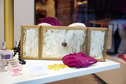 Panty and other women's clothing in a store