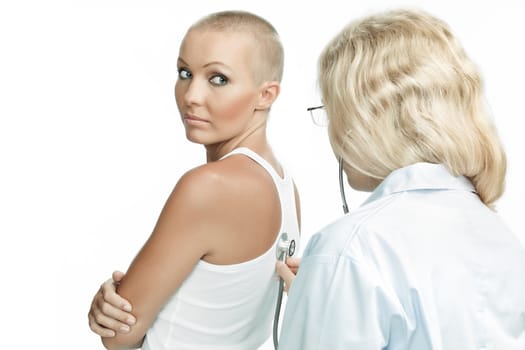 Portrait of young nice woman on medical examination