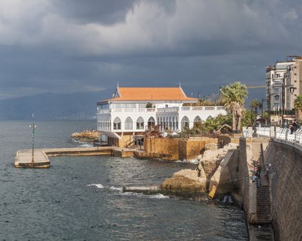 coastline and corniche of beirut lebanon