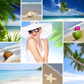 Tropic theme collage composed of different images