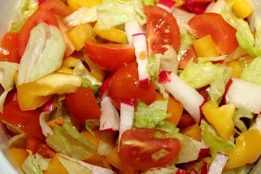 Bright salad. Diet food. background