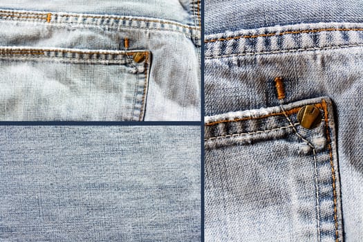 Close up of blue jeans denim texture background