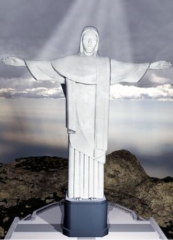 Famous statue of the Christ the Reedemer, in Rio de Janeiro, Brazil