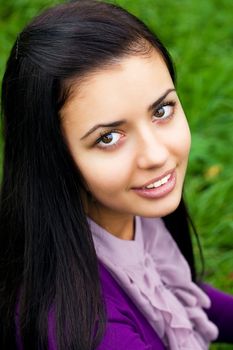 portrait of beautiful  teenager woman  outdoor