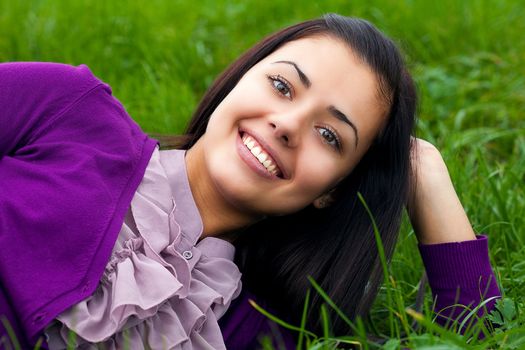 portrait of beautiful  teenager woman  outdoor