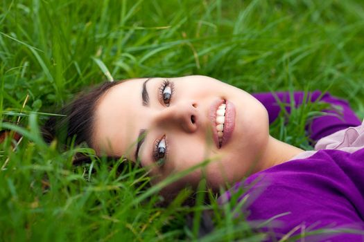 portrait of beautiful  teenager woman  outdoor