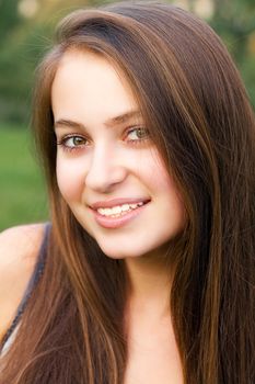 portrait of beautiful  teenager woman  outdoor