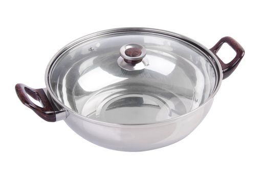 pan. stainless pan isolated on white background
