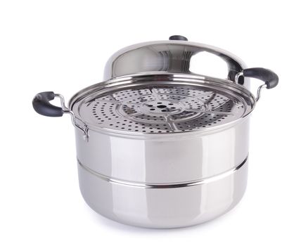 steamer pan on white background