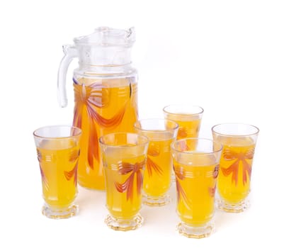 Orange juice in jar. on white background