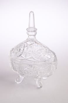 crystal glass bowl on the background
