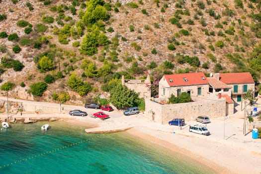 View of Houses next to the sea in Brsecine, Croatia