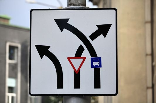 An informational traffic sign close to