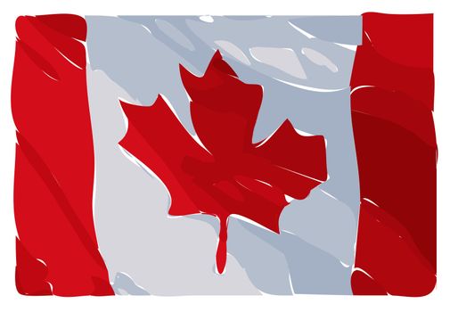 Illustration Raster Of An Artistic Interpretation Of The Canadian Flag