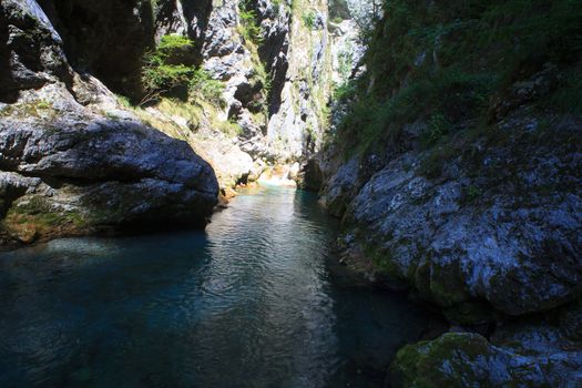 View of the Tolminska korita in Slovenia