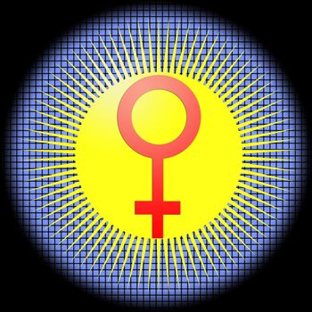  Venus Mirror  Icon on Checkered Background