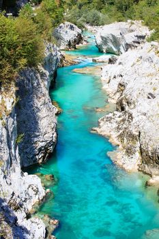 View of Soca river in Slovenia, Europe