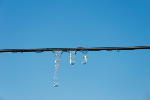 icicle on a blue background