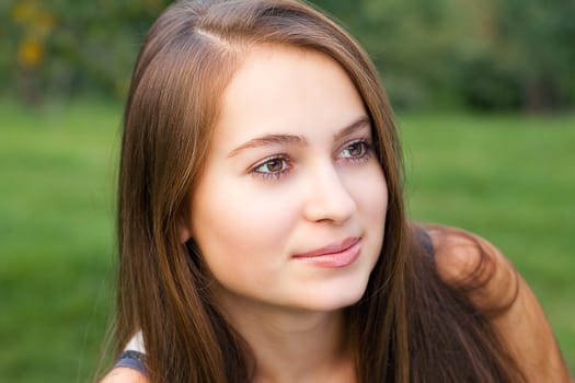 portrait of beautiful  teenager woman  outdoor