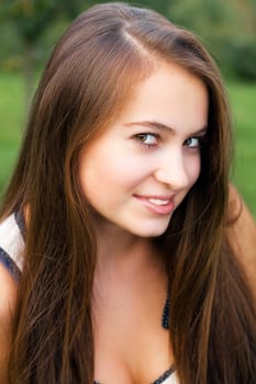 portrait of beautiful  teenager woman  outdoor