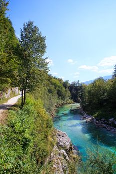 View of Soca river in Slovenia, Europe