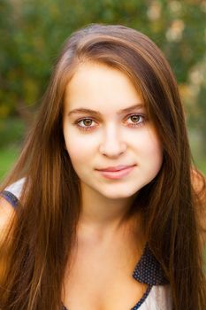 portrait of beautiful  teenager woman  outdoor