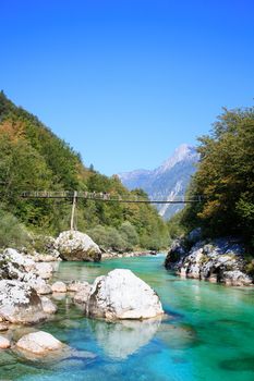 View of Soca river in Slovenia, Europe