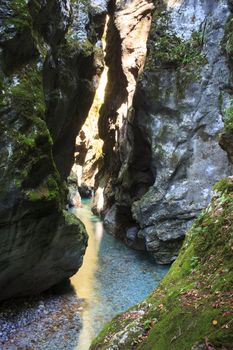 View of the Tolminska korita in Slovenia