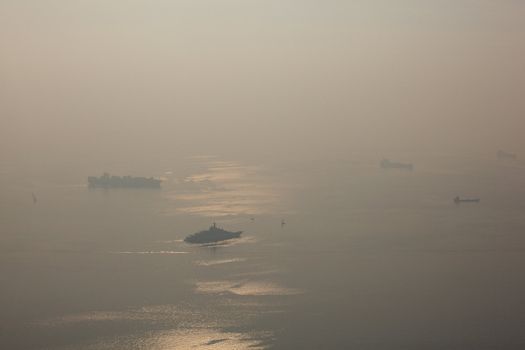 Ships on the adriatic sea in Trieste