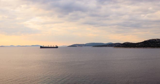 View of ship in the Croatian sea