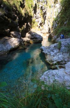 View of the Tolminska korita in Slovenia