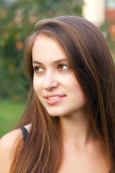 portrait of beautiful  teenager woman  outdoor