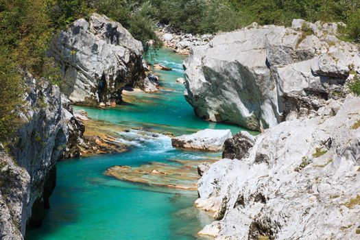 View of Soca river in Slovenia, Europe