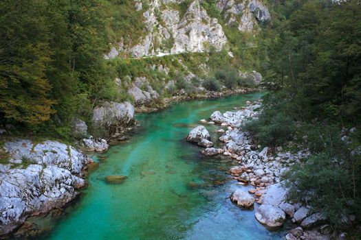 View of Soca river in Slovenia, Europe