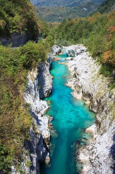 View of Soca river in Slovenia, Europe