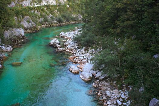 View of Soca river in Slovenia, Europe