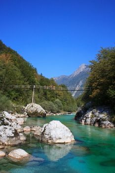 View of Soca river in Slovenia, Europe