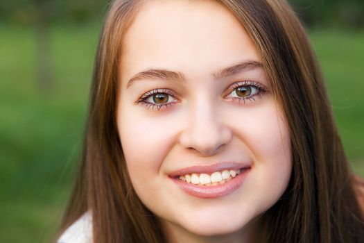 portrait of beautiful  teenager woman  outdoor