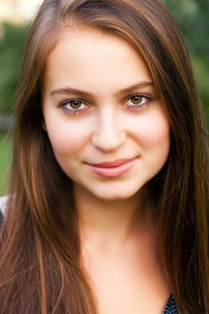 portrait of beautiful  teenager woman  outdoor